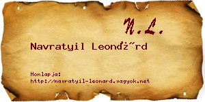 Navratyil Leonárd névjegykártya